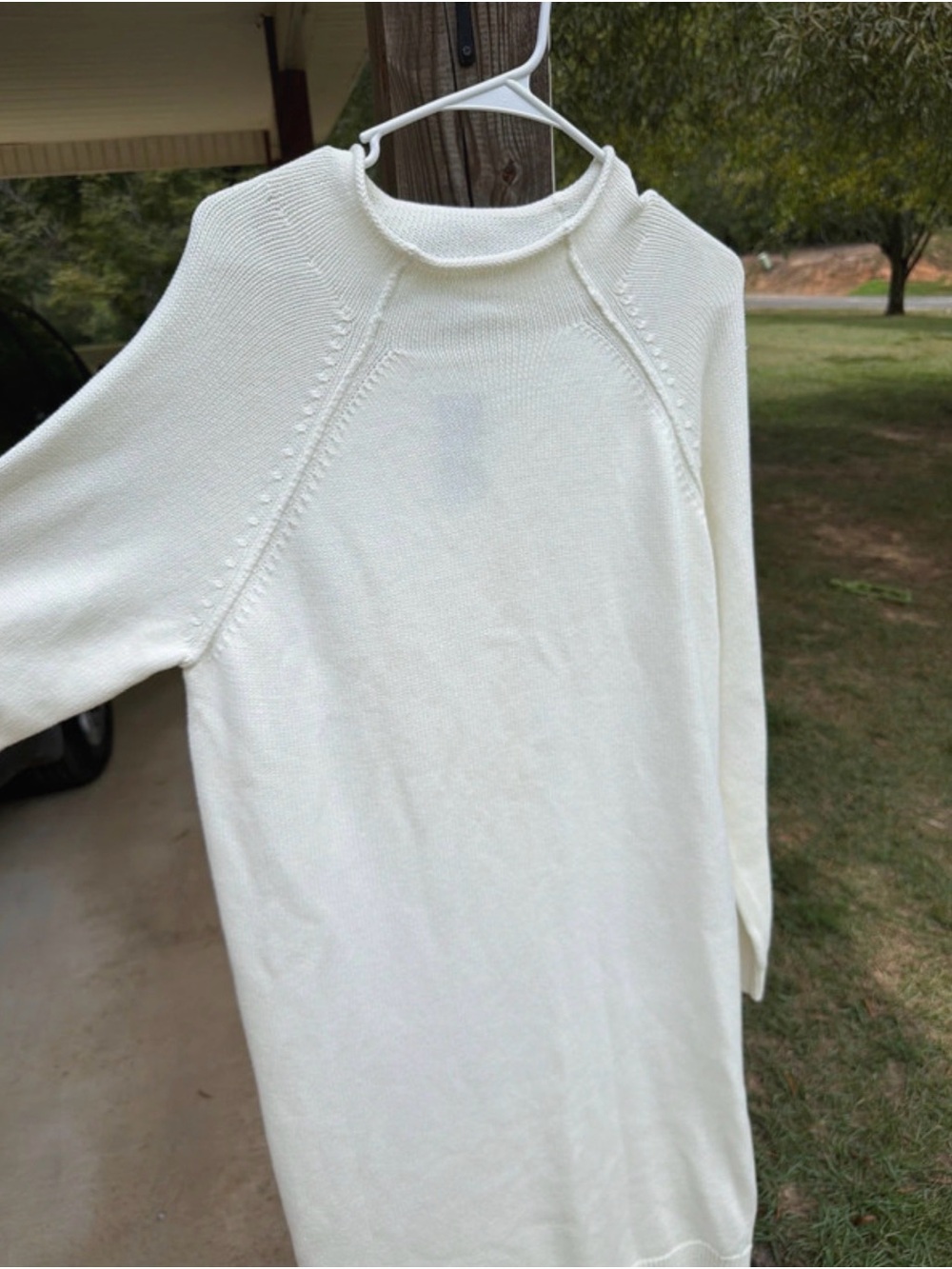 crown & ivy Cream Crewneck Sweater Dress